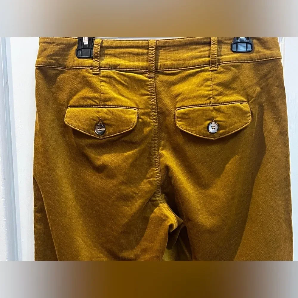 Kut From The Kloth Sadie Slit Hem Crop Corduroy Pants golden brown Size 6